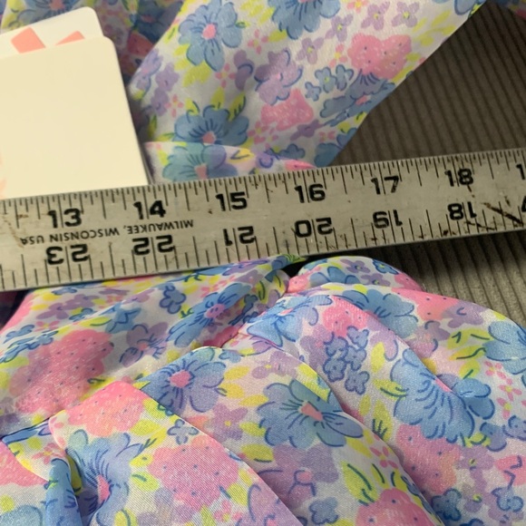 Selkie size medium new Bon Bon puff Floral mini Dress pink purple baby girl phot - Picture 7 of 11